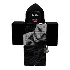 a black and white photo of a person wearing a hoodie with an evil face