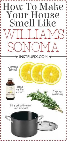 how to make your house smell like william's sonoma recipe book cover with lemons and rosemary