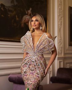 LUMINESCENTE DRESS – CHALASO Purple And Beige, Dress Crystal, Dinner Dress Classy, Glamour Dress, Glamorous Dresses, Ankle Length Dress, Long Midi Dress, Column Dress, فستان سهرة