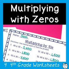 multiplying with zeros for 4th grade worksheets