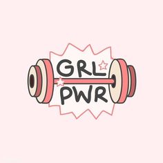 a pink background with the words girl pwr and two spools of thread