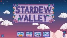 the title screen for stardew valley