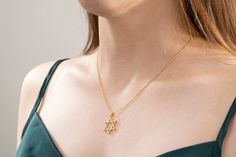 Gold Star of David Necklace with Stone, 14k Magen David Kabbalah Religious Pendant, Gold Jewish Star Charm, David Star Necklace for Gift. David Star is made to shield you from all sides, symbolizing God's might and protection. Meanwhile, a touch of elegance wouldn't go unnoticed. On any given day, cherish your loved ones with the little 14k gold David star necklace. You can choose the necklace length from  8 Necklace length option. Each necklace will contain 5 cm extension chain. Jewelry detail: Yellow Gold Star Of David Jewelry For Formal Occasions, Elegant Star Of David Anniversary Jewelry, Formal Yellow Gold Star Of David Jewelry, Elegant Star Of David Jewelry For Formal Occasions, Elegant Star Of David Jewelry With Star Charm, Gold Star Of David Fine Jewelry, Luxury Star Of David Necklace For Anniversary, Fine Jewelry Star Of David Necklace For Formal Occasions, Elegant Star Of David Necklace