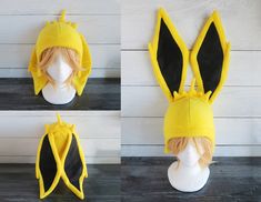 These hats are made from fleece and interfacing in the ears, but still allows for some floppiness and do not stand up (sorry but I do not offer this option). ⫸ Perfect for: fans, cold weather, costumes, or conventions. Very warm! ⫸ Size: Fits anyone age 5+, one size fits most. Circumference about 24-25 in.⫸ Care instructions: I recommend hand wash but should be fine in machine wash cold. ⫸⫸Yellow is the only version not made when ordered.All hats are made in a smoke-free, pet-free environment. A Fleece Hats Patterns Free, Hats Patterns Free, Weather Costumes, Fleece Hats, Map Decal, Bunny Hat, Fleece Hat, Hat Ideas, Happy Spring