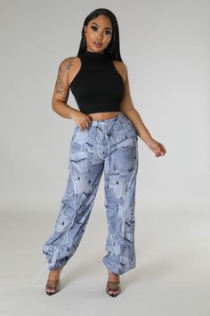 Stretch Straight Leg Bottoms With Drawstring, Fitted Nylon Bottoms With Drawstring, Trendy High-waisted Bottoms With Drawstring, Trendy High Waist Drawstring Bottoms, High-waist Elastic Bottoms For Streetwear, High Waist Denim Bottoms With Drawstring, Mid-rise Denim Bottoms With Drawstring, High Waist Bottoms With Elastic Waistband For Streetwear, High-waisted Bottoms With Elastic Waistband For Streetwear