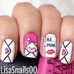 Valentine Day Nails Valentines Day Love Letter Nails | Valentines Day Nail Designs To Fall In Love With #valentinesday #nailart #nails #holidaynails #naildesigns #nailartdesigns #valentine #valentinesdaynails #valentinesdaynailart Valentine Day Nails Love Letter Nails, Valentines Day Love Letter, Letter Nails, Valentines Day Love Letters, Nails Valentines Day, February Nails