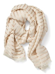 Stripe Rectangular Scarf Chic Cream Scarves For Spring, Chic Cream Scarf For Spring, Chic Spring Scarves, Trendy Beige Scarves For Spring, Chic Beige Fall Scarves, Chic Beige Scarf For Fall, Chic Beige Scarves For Fall, Chic Beige Shawl For Spring, Trendy Beige Scarf For Fall