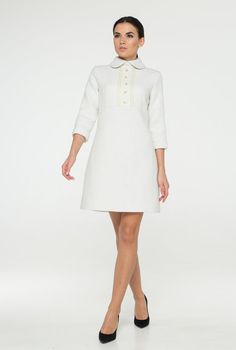 White button front empire waist dress, Winter dresses for women, Boucle Long sleeve a line mini Dress, Collar Fitted dress TAVROVSKA Cream A-line Winter Dress, Spring A-line Tweed Mini Dress, Chic Fall Dress With Peter Pan Collar, Elegant Cream Mini Dress For Winter, White Buttoned Tweed Dress For Spring, Fall Mini Length Tweed Dress With Button Closure, White Spring Tweed Dress With Buttons, Elegant Long Sleeve Cream Tweed Dress, Elegant Fall Dress With Peter Pan Collar