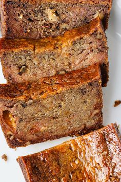 slices of meatloaf on a white plate