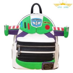 Loungefly Buzz Lightyear Wings Light Up Mini Backpack New Brand New & 100% Authentic With Tags Size: Mini / Approx. (9" W X 10" H X 4" D) Light-Up Rare Our Reputation Is Extremely Important To Us, And We Are Devoted To Ensure You Can Buy With Confidence All Of Our Products Are From A Based National Retailer And Are Guarantee 100% Authentic Thank You So Much For Your Time, Any Questions Feel Free To Contact Us Mochila Skip Hop, Buzz Lightyear Wings, Buzz Lightyear Backpack, Disney Bags Backpacks, Toy Story Buzz Lightyear, Toy Story Buzz, Faux Leather Backpack, Loungefly Bag, Disney Bag