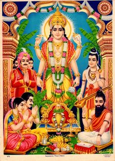 the hindu god with his attendants