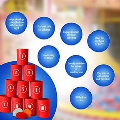 an info graphic showing the benefits of playing with blocks and balls in a children's indoor play area