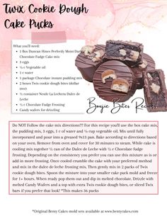 a recipe for two chocolate doughnuts with pink flowers in the background and text