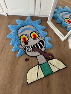 a rug with a cartoon character on it