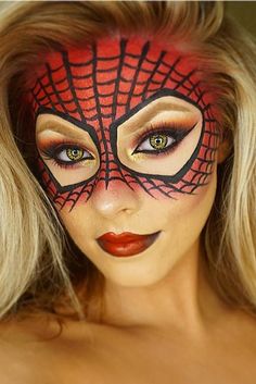 Halloween Makeup Diy Easy, Makeup Mask, Makeup Clown, Halloweenský Makeup, Woman Makeup