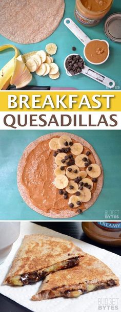 the breakfast quesadillas are ready to be eaten