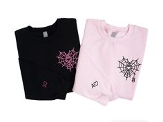 PRICES MAY VARY. 💝 [Feature] Quality basic wear embroidered garment; Comfort style made of friendly material, soft, comfortable and breathable. Casual and standard fit ideal for hot or cold seasons. Solid colors: 100% Cotton; Heather Grey: 90% Cotton, 10% Polyester; All Other Heathers: 50% Cotton, 50% Polyester 💝 [Introduction] This classic crewneck sweatshirt features ribbing on the collar, hem, and cuffs to keep you warm. Double-needle stitched neckline, bottom hem and sleevesshirt. Package Heart Spiderweb, Heart Spider, Matching Hoodies For Couples, Spider Hoodie, Hoodie Personalized, Make Your Own Shirt, Matching Hoodies, Valentine Gifts For Girlfriend, Gifts For Girlfriend