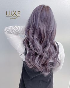 Rose Ash Hair, Pale Lavender Hair, Ash Purple Hair Color, Brown And Lavender Hair, Lavender Ash Hair, Dusty Lilac Hair, Dark Lavender Hair, Soft Purple Hair, Chocolate Lavender Hair