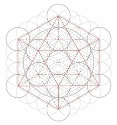 the sacred symbol is shown in red and grey, as well as an image of two intersecting