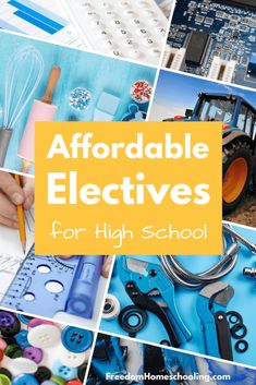 a collage of images with the words,'affordable elects for high school '