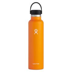 HYDRO FLASK BEVERAGE BOTTLE CLEMENTINE Hydro Flask 24 Oz Standard Mouth Hydro Flask Bottle, Hydro Flask Water Bottle, Stainless Steel Collar, Wide Mouth Bottle, Staying Hydrated, Hydro Flask, Morning Yoga, Skis, Insulated Water Bottle