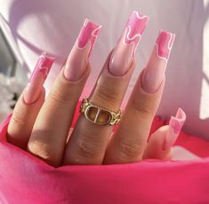 Long Acrylic, Exotic Nails, Pink Nail, Anime Tattoos, Dream Nails