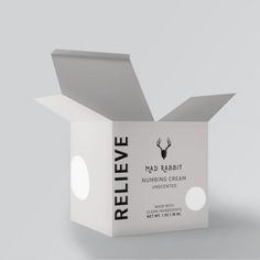 a white box with a deer head on it