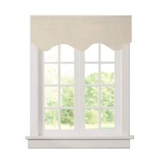 an open window with white curtains and windowsills