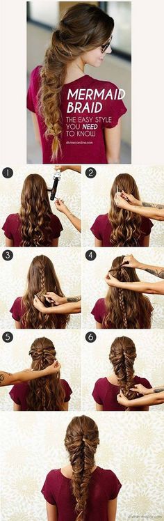 25 Braided Hair Inspirations That You Need To Try Out Short Boho, Hair Dressing, Mermaid Braid, Braid Hairstyle, Pretty Braided Hairstyles, Easy Braids, Braided Hairstyles Tutorials, Braids For Long Hair