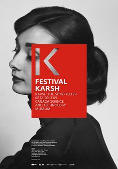 an advertisement for festival karsh featuring a woman with her head tilted to the side