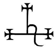 an image of the letter f in gothic style with two crosses on each one side