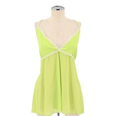 Nwot Vintage Y2k Eden Usa Women’s Neon Yellow Cami Tank Top Sheer Lace Plus Size 3x Made In Usa Early 2000’s 00’s Sexy Indie Brand New, Never Worn. No Tags Included. Size: 3x Length: 28.5” Pit To Pit: 21” V-Neck Neckline Spaghetti Strap Sleeves White Lace Trim Sheer Panel Bodice All Measurements Are Approximate. Measurements Taken Laying Flat. Photos Lynn’s Closet, Llc 2024 All Items Come From A Smoke-Free, Pet-Free Environment. We Take Extreme Pride In Making Sure You Have An Excellent Experien Spring Coquette Cami Top, Spring Flirty Cami Top, Casual Lace Trim Tops For Bedtime, Summer Coquette Cami Sleepwear, Green V-neck Summer Sleepwear, Coquette Cami Sleepwear For Summer, Green Sheer Sleepwear, Green Sheer Summer Sleepwear, Green V-neck Sleepwear For Summer