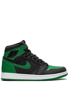 Supplied by a premier sneaker marketplace dealing with unworn, already sold out, in demand rarities. Each product is rigorously inspected by experienced experts guaranteeing authenticity. The Air Jordan 1 Low “Pine Green" is built on function and fashion. The versatile hi-top Jordan 1 shoe can be worn just about anywhere. Details include a logo embossed tongue, wide flat laces, and a well-cushioned Air-equipped sole unit. | Jordan Retro High pine green 2.0 Green And Black Nike Shoes, Black And Green Jordans, Jordan 1 Green And Black, Black And Green Shoes, Green Air Jordan 1 Outfit, Pine Green Jordan 1 Outfit, Jordan Verde, Air Jordan 1 Green, Air Jordan Green