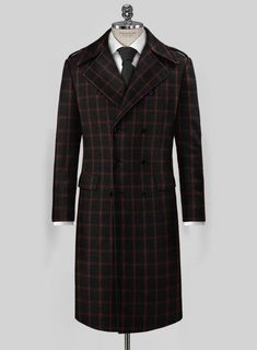 Embrace your role as a trendsetter and connoisseur of style by adorning yourself with our Highlander Heavy Black Checks Tweed GQ Overcoat. Handcrafted from pure wool, the audacious orange checks inject a burst of vibrant energy into the ensemble, introducing an unexpected twist to the traditional black overcoat and establishing a striking visual contrast that is guaranteed to capture attention. Whether you are asserting your presence at a formal event, a crucial business meeting, or a memorable Double-breasted Tweed Wool Coat For Formal, Luxury Wool Houndstooth Pattern Suits, Black Single-breasted Tailored Tweed Jacket, Luxury Double-breasted Houndstooth Tweed Jacket, Black Single-breasted Tweed Outerwear, Single-breasted Plaid Tweed Outerwear, Brown Tweed Suit, Tweed Overcoat, Black Overcoat