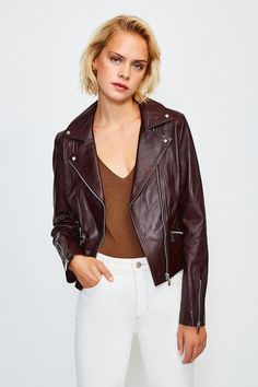 Boasting Beautifully Boxy Proportions That Promise To Never Drown Your Figure, Our Timeless Leather Jacket  Is A Year-Round Must-Have. Classic Biker-Style Details Like Silver-Tone Zips And Notched Lapels Perfectly Encapsulate The Timeless Mood Of A Jacket That Only Gets Better With Age. Luxury Fall Biker Jacket With Zipper Closure, Luxury Biker Jacket With Zipper Closure For Fall, Luxury Biker Jacket With Zipper For Fall, Luxury Biker Jacket With Asymmetrical Zip For Fall, Luxury Asymmetrical Zip Biker Jacket For Fall, Classic Biker Jacket For Fall With Zip Fly, Chic Fall Biker Jacket With Zip Fly, Chic Fall Biker Jacket, Luxury Long Sleeve Biker Jacket For Spring