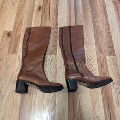 Soft Leather Boots Barely Worn, Less Than 5 Times Height Is 15" From The Heel, With Zipper To Open/Close Heel Is 2" At The Highest Tip At The Tip Of The Heel Vibram Soles Size 37 Eu Made In Italy Soft Leather Boots, Genuine Leather Boots, Shoes Heels Boots, Soft Leather, Leather Boots, Heeled Boots, Shoes Women Heels, Shoes Heels, Genuine Leather