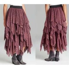 Reposhing This Item I Purchased From @Flodhi. Loved It, But Ready To Rotate For Something New. Questions? Leave A Comment Below! Georgette Skirt, Free People Boho, Orange Print, Free People Skirt, Boho Skirts, Plum Purple, Pink Orange, Multi Layering, Pink And Orange