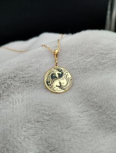 Elevate your style with our Yin Yang Dragon Pendant, a stunning piece of jewelry crafted from 14K solid gold. This exquisite necklace features a tiny, intricately detailed dragon charm inspired by Chinese mythology, symbolizing balance and harmony. Handmade with precision and care, this spiritual necklace is a perfect gift for him, embodying both strength and elegance. ⚜️ Package included: One Handmade Necklace ⚜️ Pendant Sizes: 14 / 16 / 18 / 20 / 22 / 24 / 26 / 28 / 30 mm ⚜️ Necklace Length: 1 Fit Aesthetic, Tiny Dragon, Spiritual Necklace, Chinese Mythology, Gold Dragon, Dragon Necklace, 14k Gold Necklace, Dragon Pendant, Perfect Gift For Him