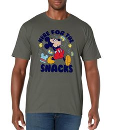 PRICES MAY VARY. Officially Licensed by Disney Graphic Artwork: H00430 Lightweight, Classic fit, Double-needle sleeve and bottom hem Here For The Snacks, Graphic Artwork, Disney Mickey, Branded T Shirts, Top Styles, Fashion Branding, Snacks, T Shirts, Disney