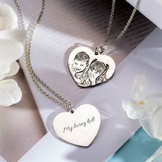 A personalized necklace with your special moment is always the best gift for your loved ones. You can put any of your favorite images into the pendant. Necklace Length Guide, Heart Photo, Photo Necklace, Photo Pendant, Necklace Chain Lengths, Photo Heart, Memorial Keepsakes, Your Special, Personalized Necklace