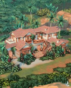 this is an artist's rendering of a tropical house