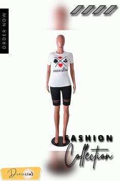 Short Sleeve Basic Tee Shirt Hole Biker Shorts Suit Short Suit, Basic Tee, Biker Shorts, 1 Million, Tee Shirt, Tee Shirts