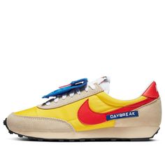 Nike Womens WMNS Daybreak SP 'Take Two Before Breakfast' Speed Yellow/Habanero Red/Team Gold DC8083-735 Men Drip, Nike Daybreak, Colorful Sneakers, Runners Shoes, Yellow Sneakers, Red Team, Birthday Suit, Marathon Running Shoes, Nike Womens