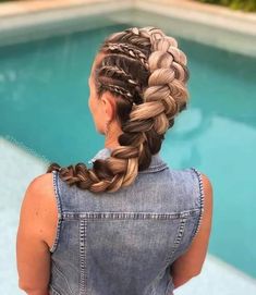 Braided Long Hairstyles, Hairstyles For Daily, Knot Braids, Race Day Hair, Braids Dutch, Viking Braids, Cool Braids, Hair Flip, Braided Hair