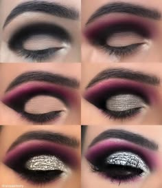 Follow 𝓐𝓷𝓲𝓼𝓪💋 on Instagram Makeup For Metal Concert, Eyeshadow Pictorial Step By Step, Metal Concert Makeup Looks, Silver And Black Eye Makeup, Metal Concert Makeup, Unique Eye Makeup, Goth Eye Makeup, Black Eye Makeup