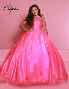 Sugar Kayne C330 Girls Preteens Pageant Dress Size 6 Barbie Pink Feather – Glass Slipper Formals Johnathan Kayne, Orchid White, Ostrich Feather Trim, Mnm Couture, Jasz Couture, Skirt Ruffle, Organza Skirt, Prom Designs, Organza Dress