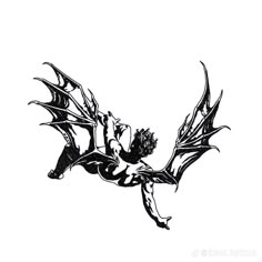 a black and white drawing of a dragon