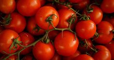 a pile of ripe tomatoes sitting on top of each other