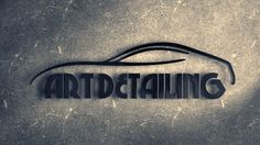 the word artdetailing is made out of metal and has an image of a car on it