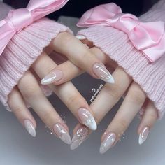 Nails Light Colors Design, Pink Gel X Nails Almond, Japanese Kawaii Nails, White Almond Nails With Design Classy, Korean Style Nails, Korea Nails, Asian Nail Art, Outfits Asian, Viral Aesthetic